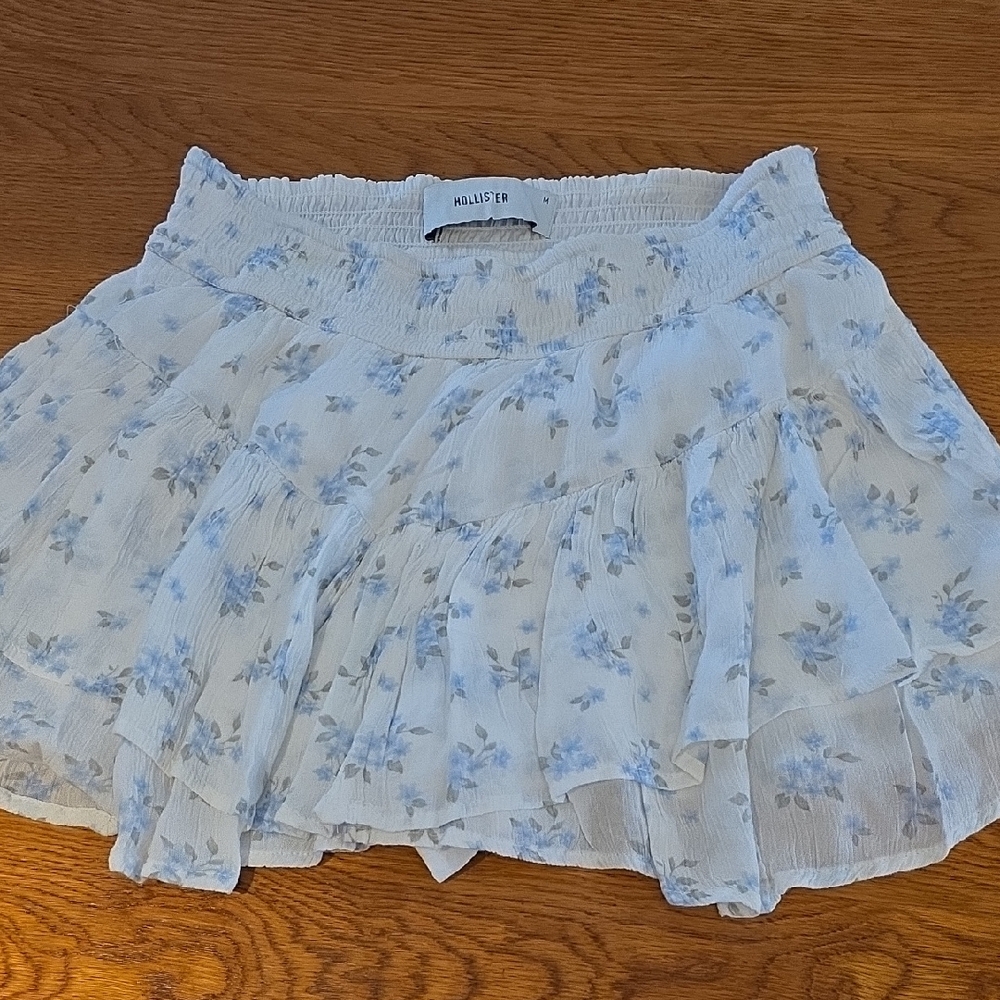 New M Easter Juniors Hollister Floral Layered Mini Skirt Skort A Line White Ae